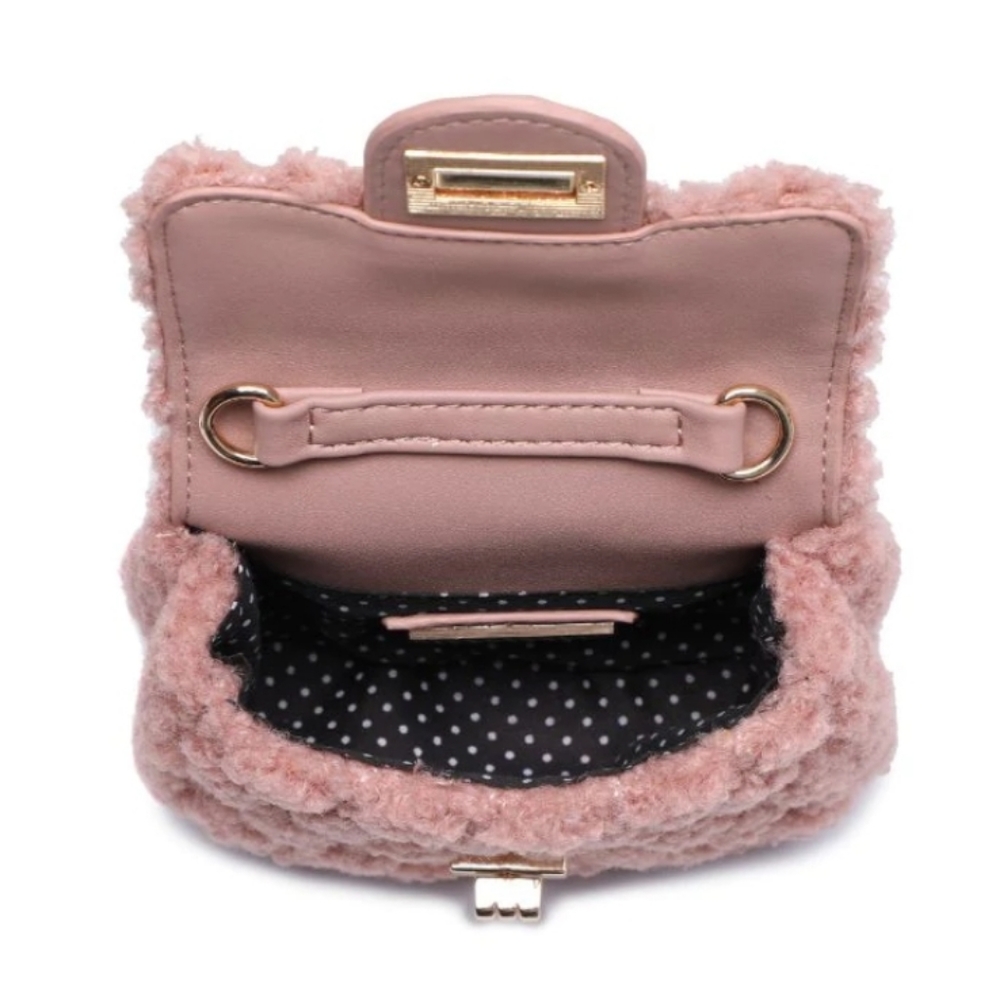 #URBAN EXPRESSIONS #Amie Sherpa Mini Crossbody in DARK TURQUOISE - Picture 7 of 16
